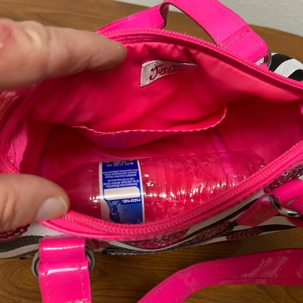 NWOT Justice Bag for girl Striped Sequins